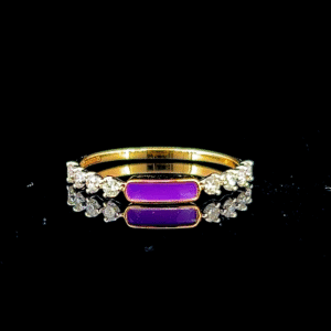 Regal Aura Pure Gold Ring With Enamel